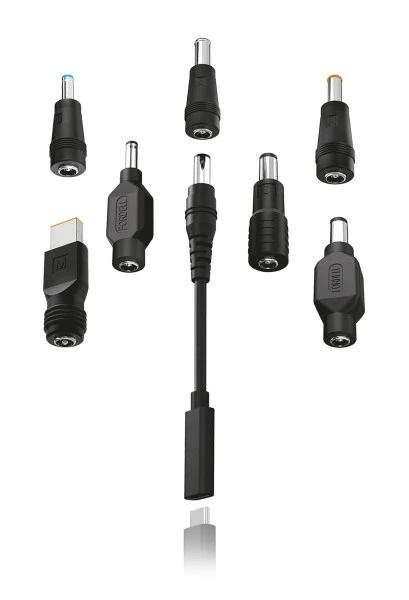 USB-C adaptér pro notebooky a ultrabooky se 7 výměnnými koncovkami