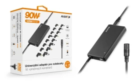 Napájecí univerzální adaptér pro notebook se 16 výměnnými konektory a USB, 90W