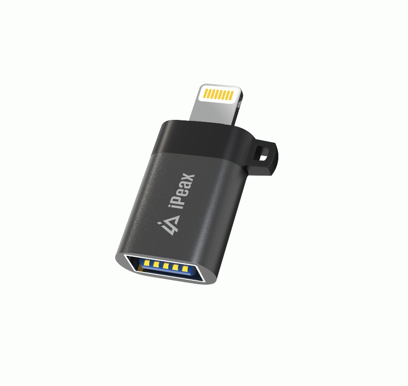 Adaptér iPEAX OTG LIGHTNING / USB-A, černá