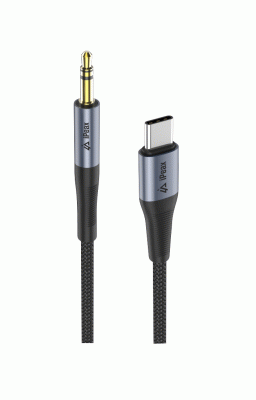 Adaptér iPEAX USB-C / 3,5 MM JACK 1,5 M, černá