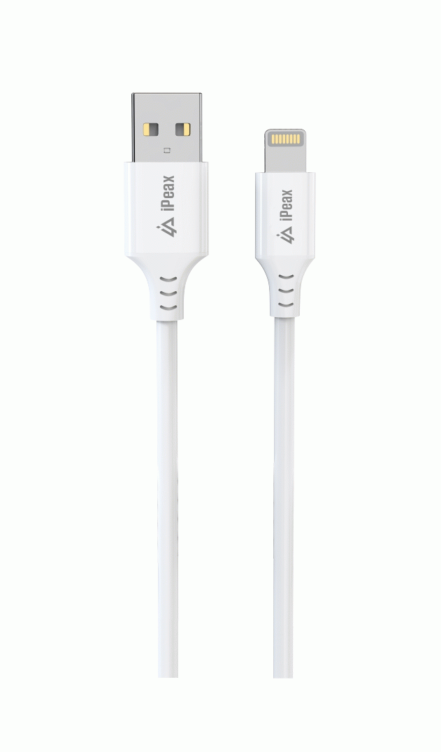 Kabel iPEAX TPU USB-A / LIGHTNING 1,5M, USB 2.0, bílá