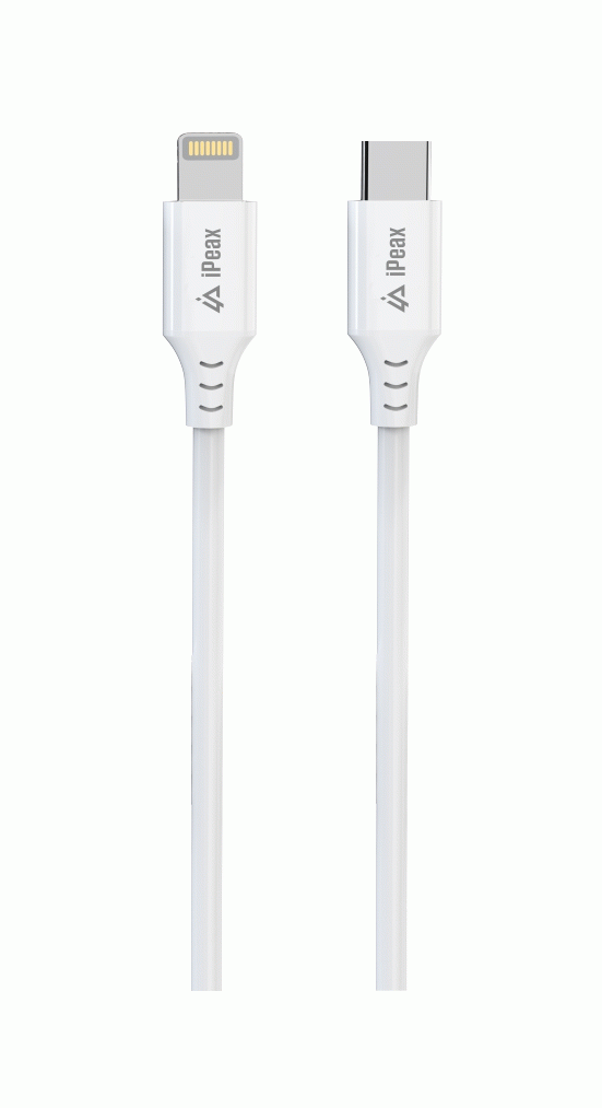 Kabel iPEAX TPU USB-C / LIGHTNING 1,5M, USB 2.0, bílá