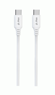 Kabel iPEAX TPU USB-C / USB-C 1,5M, USB 2.0, bílá