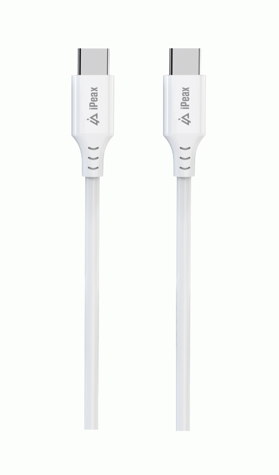 Kabel iPEAX TPU USB-C / USB-C 1,5M, USB 2.0, bílá