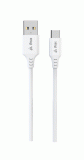 Kabel iPEAX TPU USB-A / USB-C 1M, USB 2.0, bílá