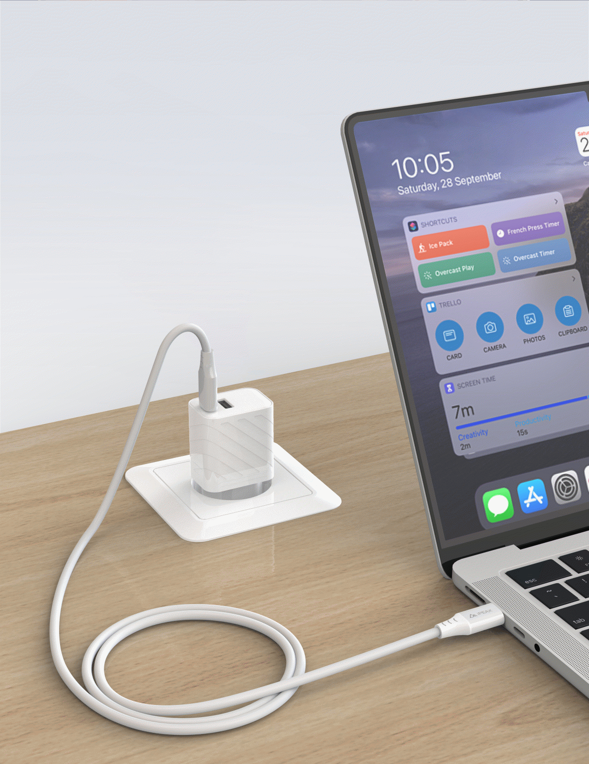 Kabel iPEAX TPU USB-C / USB-C 1M, USB 2.0, bílá