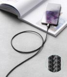 Kabel iPEAX TEXTILNÍ USB-A / USB-C 1,5M, USB 2.0, černá