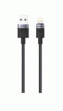 Kabel iPEAX TEXTILNÍ USB-A / LIGHTNING 1,5M, USB 2.0, černá