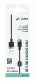 Kabel iPEAX TEXTILNÍ USB-A / LIGHTNING 1,5M, USB 2.0, černá
