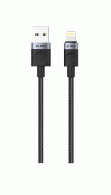 Kabel iPEAX TEXTILNÍ USB-A / LIGHTNING 1,5M, USB 2.0, černá