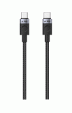 Textilní kabel iPEAX USB-C / USB-C 1,5M, USB 2.0, černá