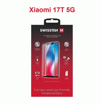 Tvrzené sklo Swissten Full Glue, Color Frame, Case Friendly pro Xiaomi 17T 5G, černá