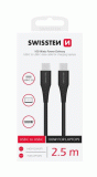 DATOVÝ KABEL SWISSTEN TPE USB-C/USB-C POWER DELIVERY 5A (100W) 2,5 M, černá