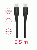 DATOVÝ KABEL SWISSTEN TPE USB-C/USB-C POWER DELIVERY 5A (100W) 2,5 M, černá