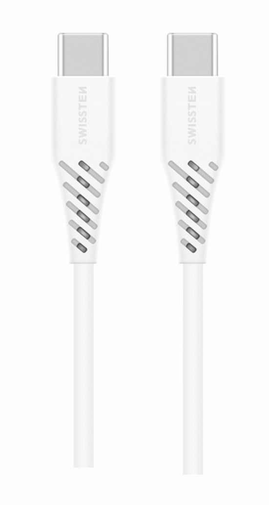 DATOVÝ KABEL SWISSTEN TPE USB-C/USB-C POWER DELIVERY 5A (100W) 2,5 M, BÍLÁ