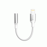 AUDIO ADAPTÉR SWISSTEN TEXTILE LIGHTNING / 3,5mm AUX 0,15 M, BÍLÁ