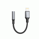 AUDIO ADAPTÉR SWISSTEN TEXTILE LIGHTNING / 3,5mm AUX 0,15 M, ČERNÁ