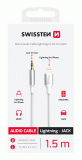 AUDIO ADAPTÉR SWISSTEN TEXTILE LIGHTNING / 3,5 mm JACK, 1,5 M, BÍLÁ