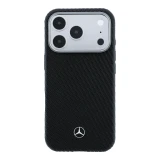 Mercedes PU Leather Semi Wrap MagSafe Zadní Kryt pro iPhone 17 Pro Max Black