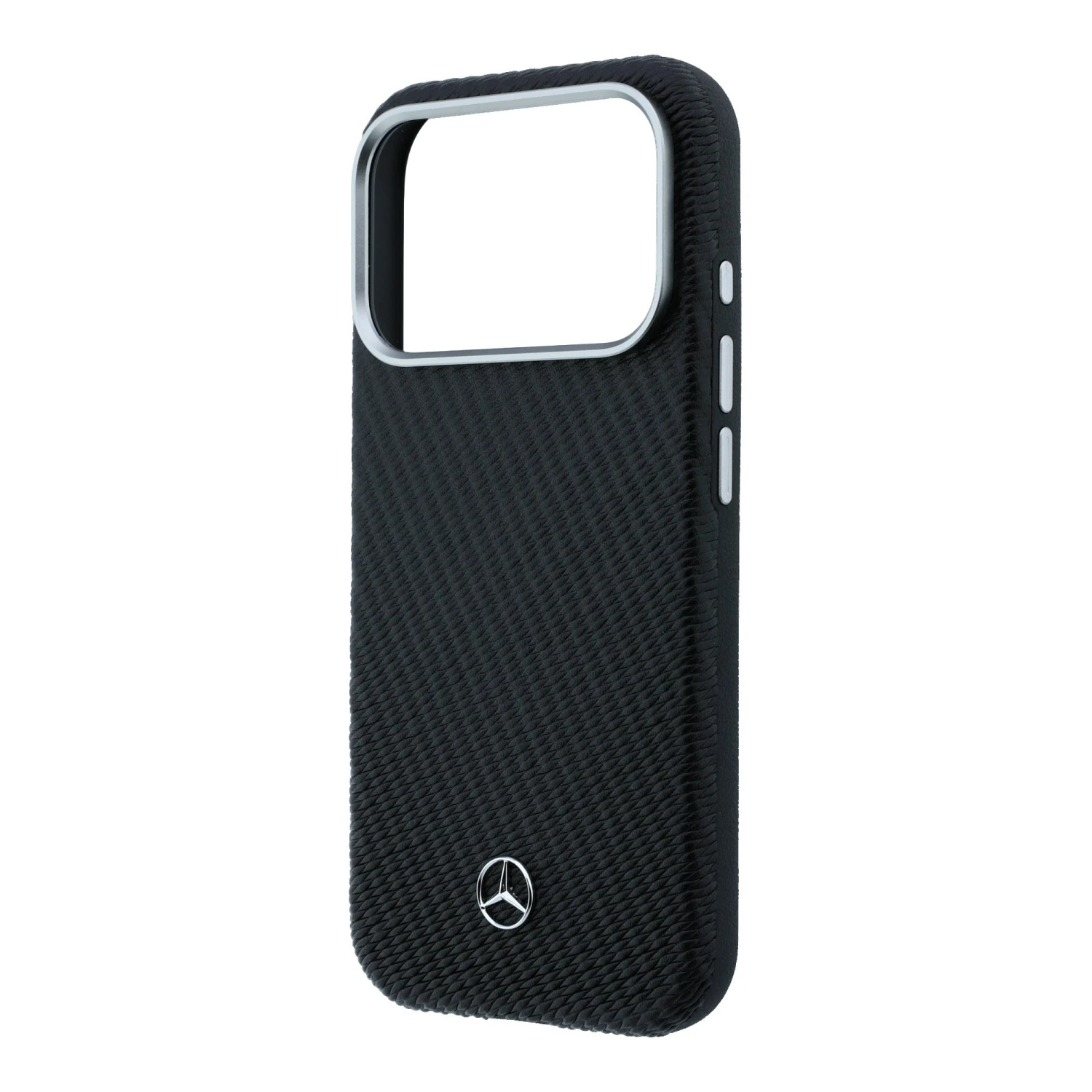 Mercedes PU Leather Semi Wrap MagSafe Zadní Kryt pro iPhone 17 Pro Max Black