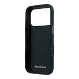 Mercedes PU Leather Semi Wrap MagSafe Zadní Kryt pro iPhone 17 Pro Black