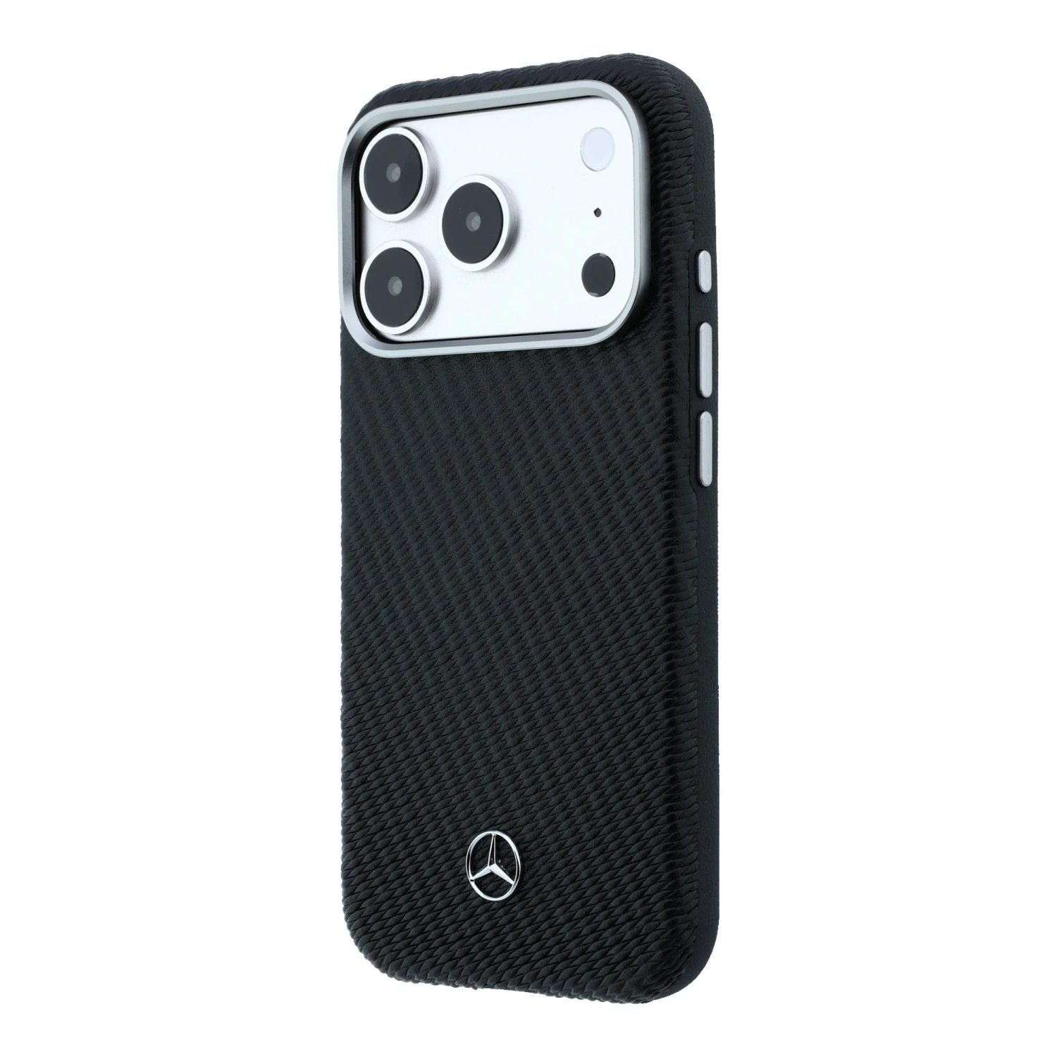 Mercedes PU Leather Semi Wrap MagSafe Zadní Kryt pro iPhone 17 Pro Black