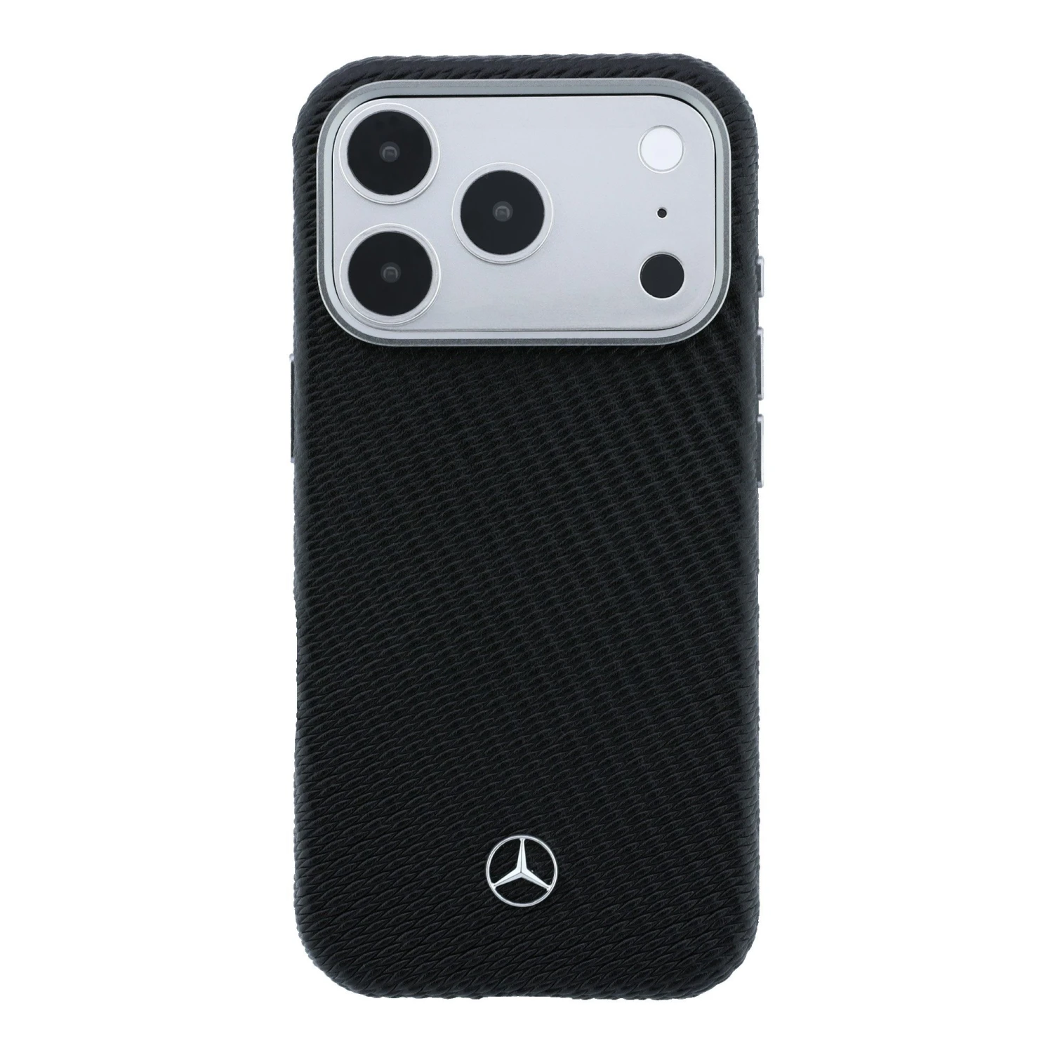 Mercedes PU Leather Semi Wrap MagSafe Zadní Kryt pro iPhone 17 Pro Black
