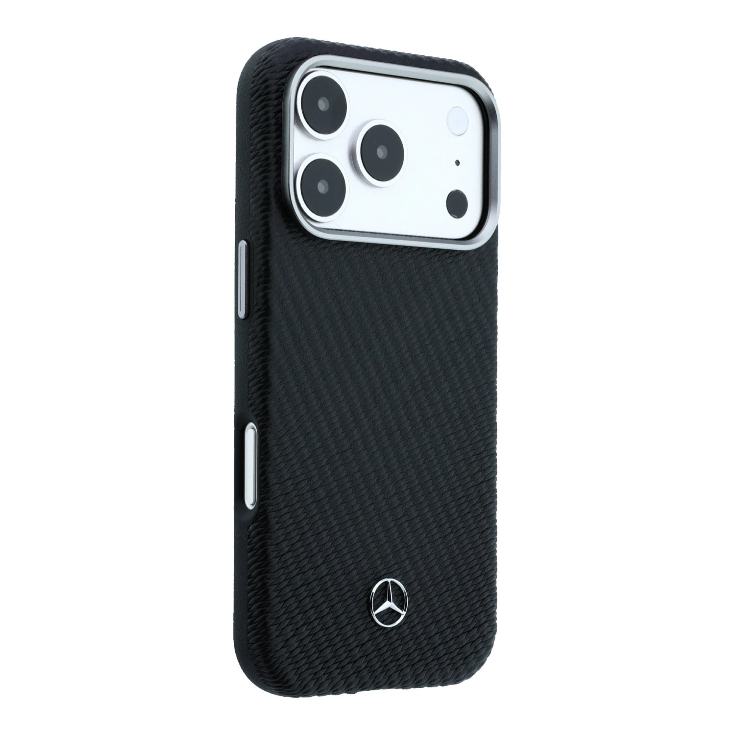 Mercedes PU Leather Semi Wrap MagSafe Zadní Kryt pro iPhone 17 Pro Black