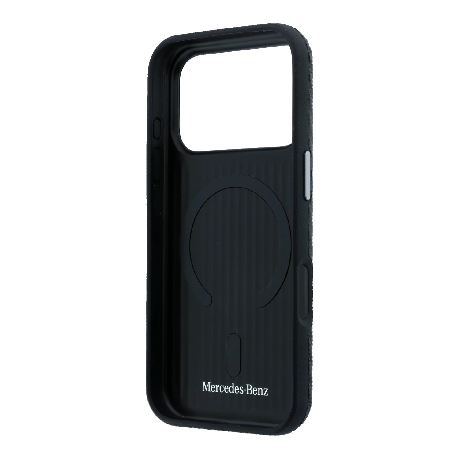 Mercedes PU Leather Semi Wrap MagSafe Zadní Kryt pro iPhone 17 Pro Black