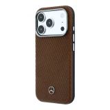 Mercedes PU Leather Semi Wrap MagSafe Zadní Kryt pro iPhone 17 Pro Camel
