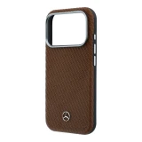 Mercedes PU Leather Semi Wrap MagSafe Zadní Kryt pro iPhone 17 Pro Camel