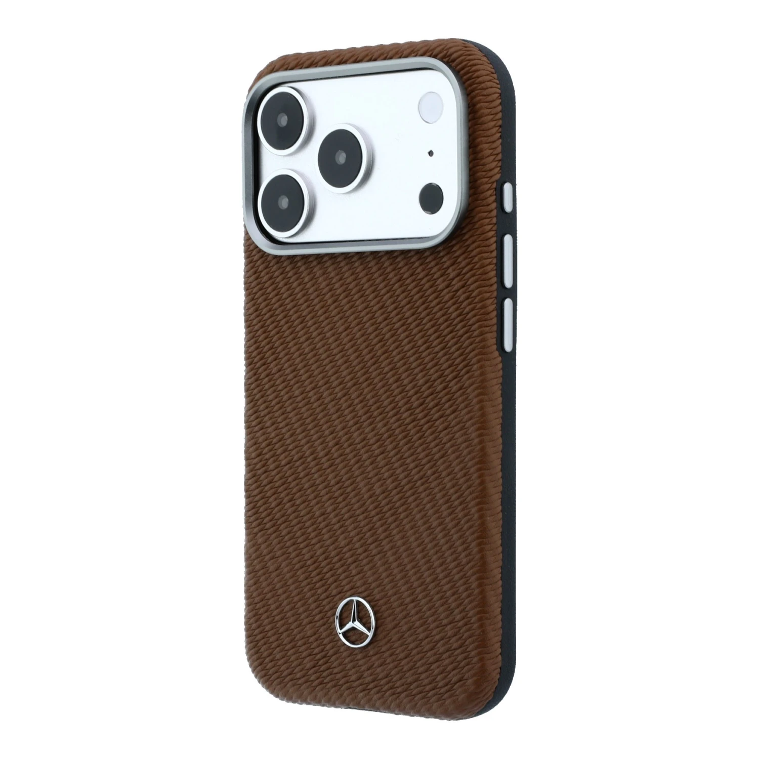 Mercedes PU Leather Semi Wrap MagSafe Zadní Kryt pro iPhone 17 Pro Camel