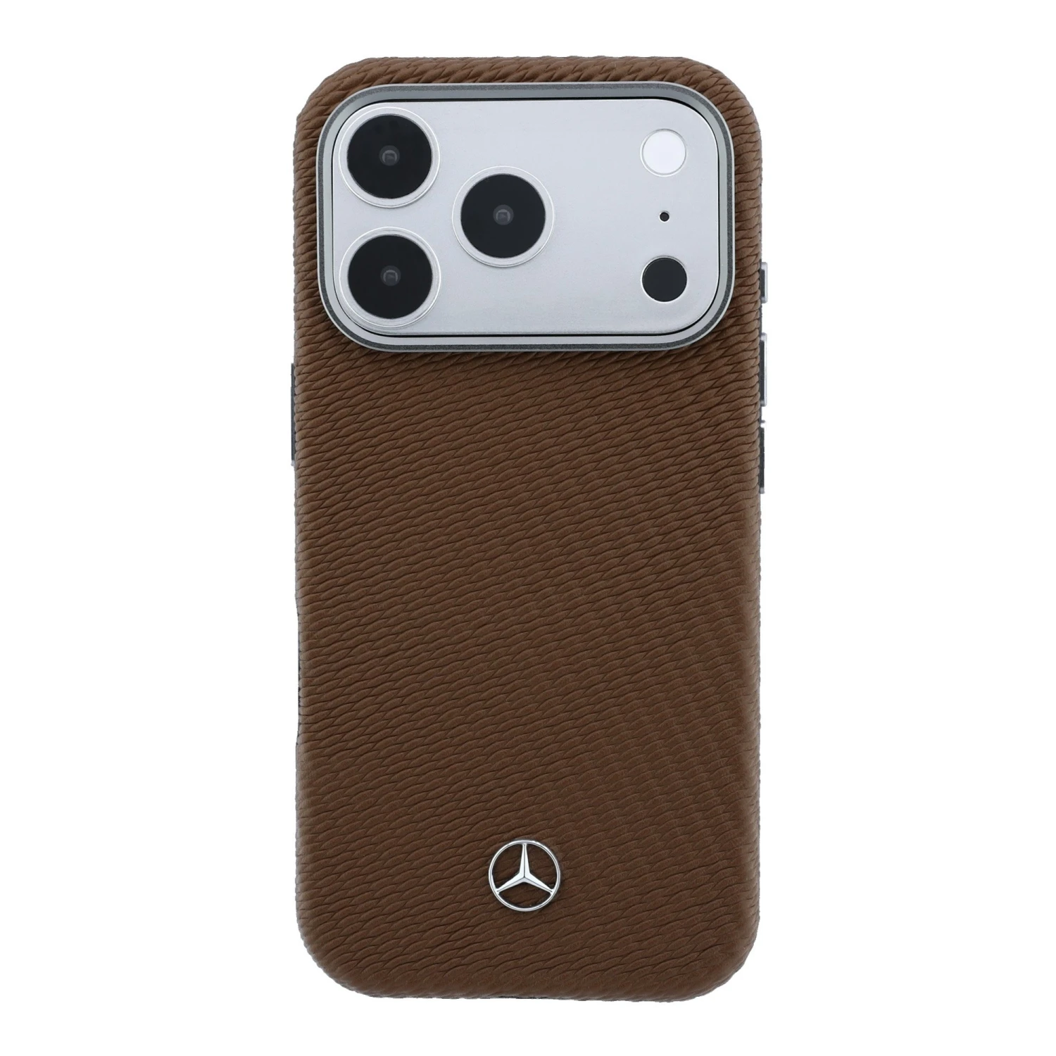 Mercedes PU Leather Semi Wrap MagSafe Zadní Kryt pro iPhone 17 Pro Camel