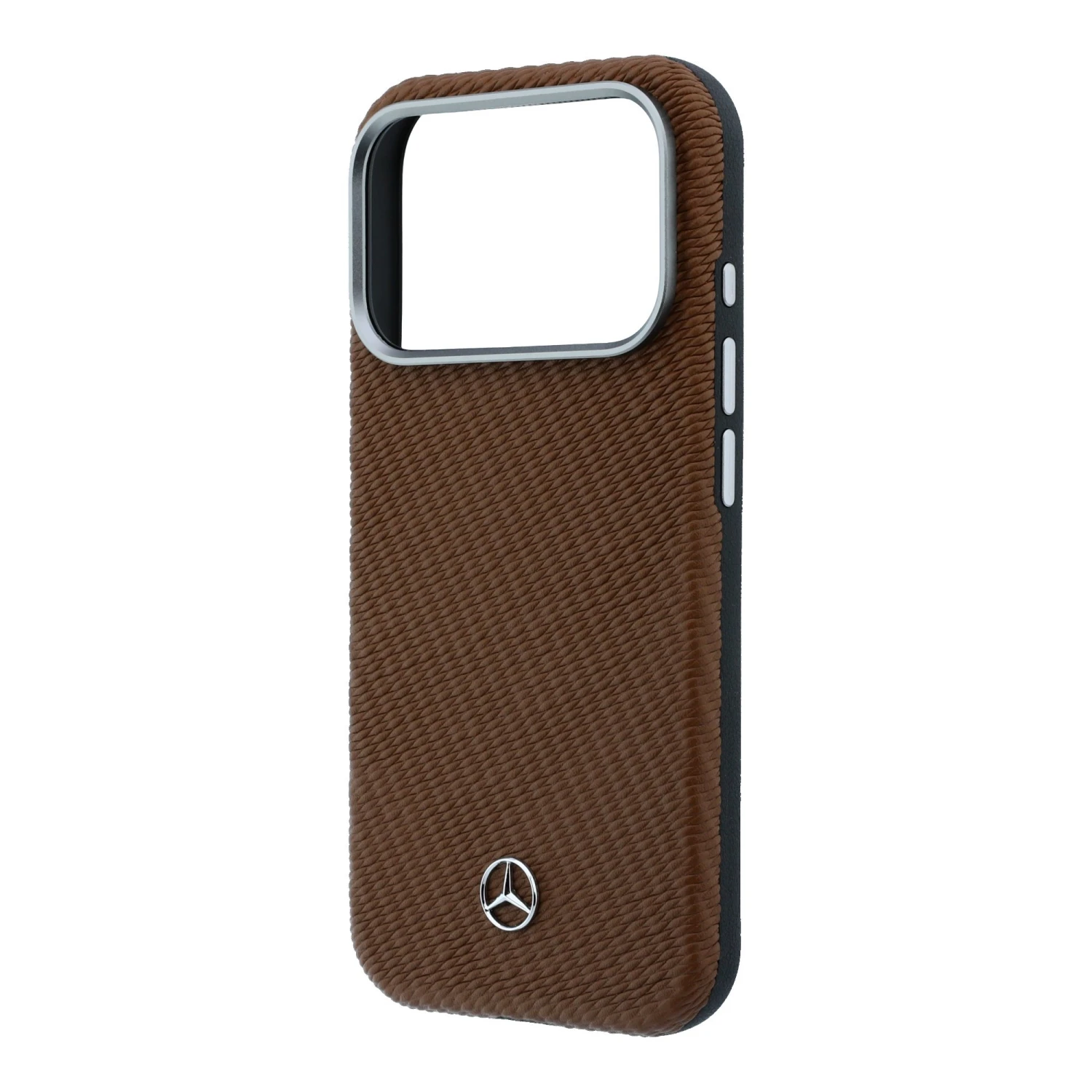 Mercedes PU Leather Semi Wrap MagSafe Zadní Kryt pro iPhone 17 Pro Camel