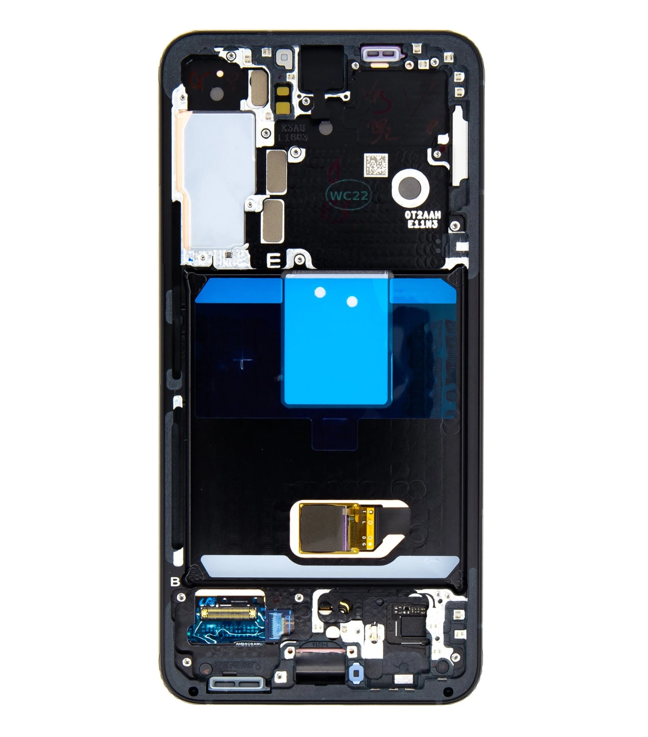 LCD display + dotyková deska + přední kryt pro Samsung Galaxy S22 S901B, grey (Service Pack)