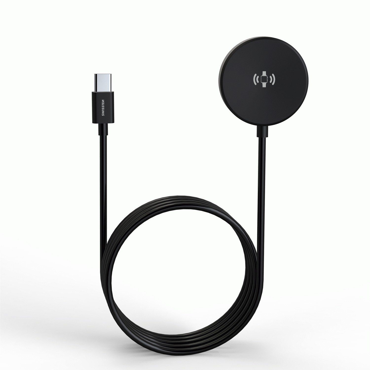 MAGNETICKÝ KABEL SWISSTEN PRO SAMSUNG GALAXY WATCH, USB-C 1.2 M, ČERNÁ