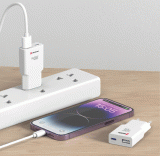 TENKÝ SÍŤOVÝ ADAPTÉR SWISSTEN GaN USB-C + USB-A 30W, BÍLÁ