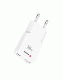 TENKÝ SÍŤOVÝ ADAPTÉR SWISSTEN GaN USB-C + USB-A 30W, BÍLÁ
