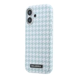 Karl Lagerfeld PU Houndstooth Resin Plate MagSafe Zadní Kryt pro iPhone 17 Blue