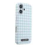 Karl Lagerfeld PU Houndstooth Resin Plate MagSafe Zadní Kryt pro iPhone 17 Blue