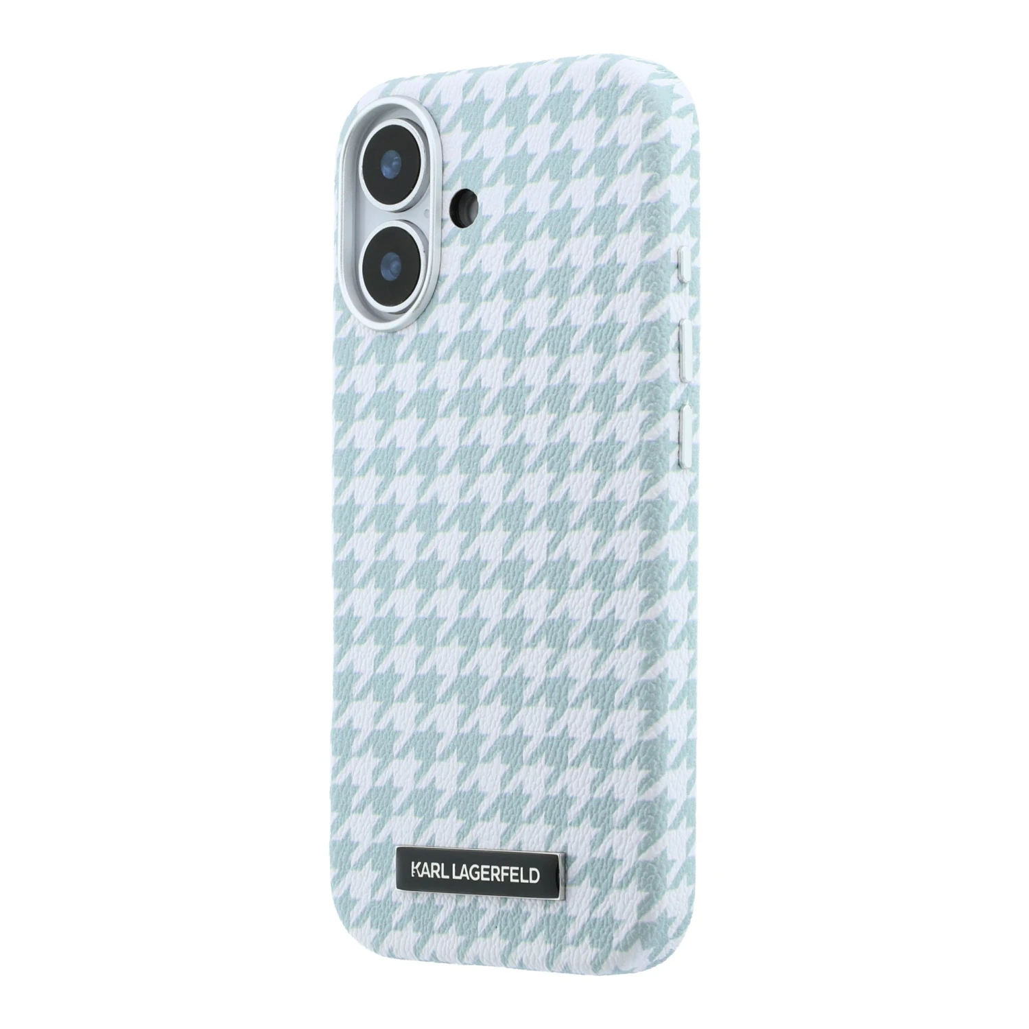 Karl Lagerfeld PU Houndstooth Resin Plate MagSafe Zadní Kryt pro iPhone 17 Blue