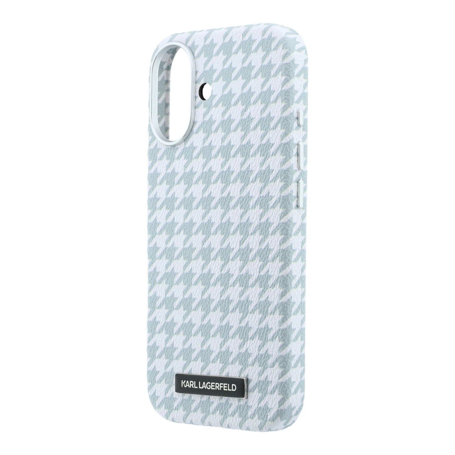 Karl Lagerfeld PU Houndstooth Resin Plate MagSafe Zadní Kryt pro iPhone 17 Blue
