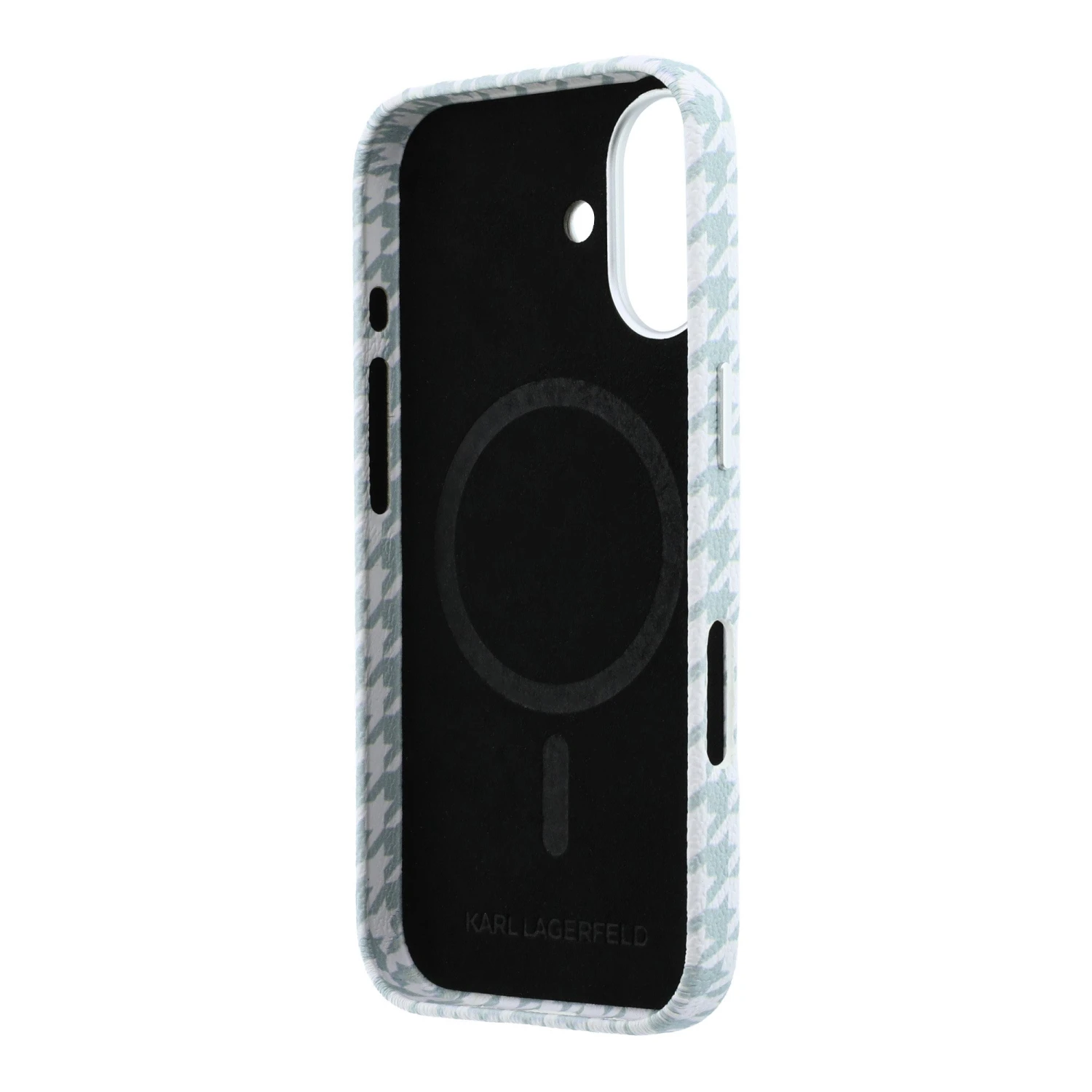 Karl Lagerfeld PU Houndstooth Resin Plate MagSafe Zadní Kryt pro iPhone 17 Blue