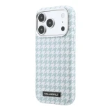 Karl Lagerfeld PU Houndstooth Resin Plate MagSafe Zadní Kryt pro iPhone 17 Pro Blue