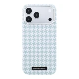Karl Lagerfeld PU Houndstooth Resin Plate MagSafe Zadní Kryt pro iPhone 17 Pro Max Blue