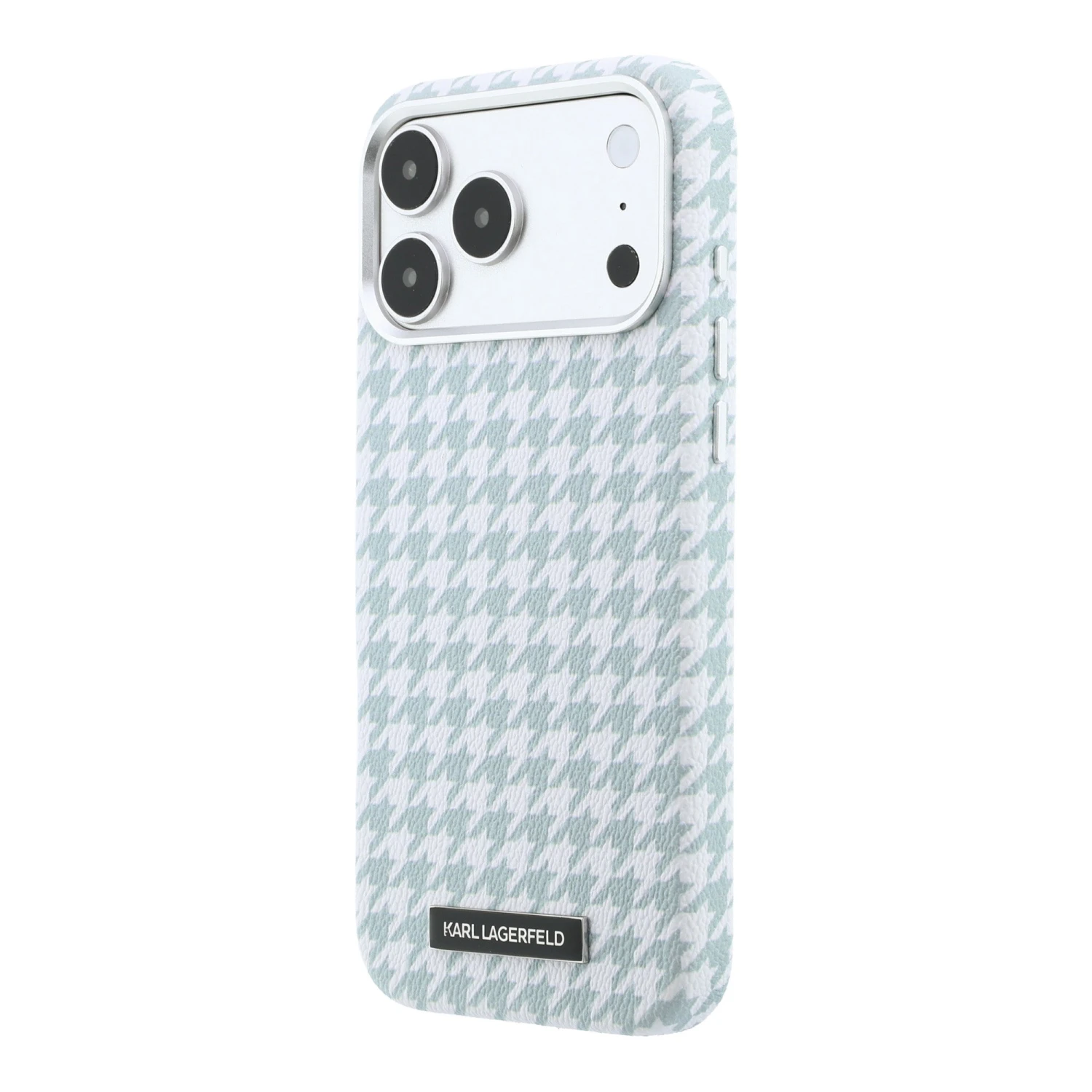 Karl Lagerfeld PU Houndstooth Resin Plate MagSafe Zadní Kryt pro iPhone 17 Pro Max Blue