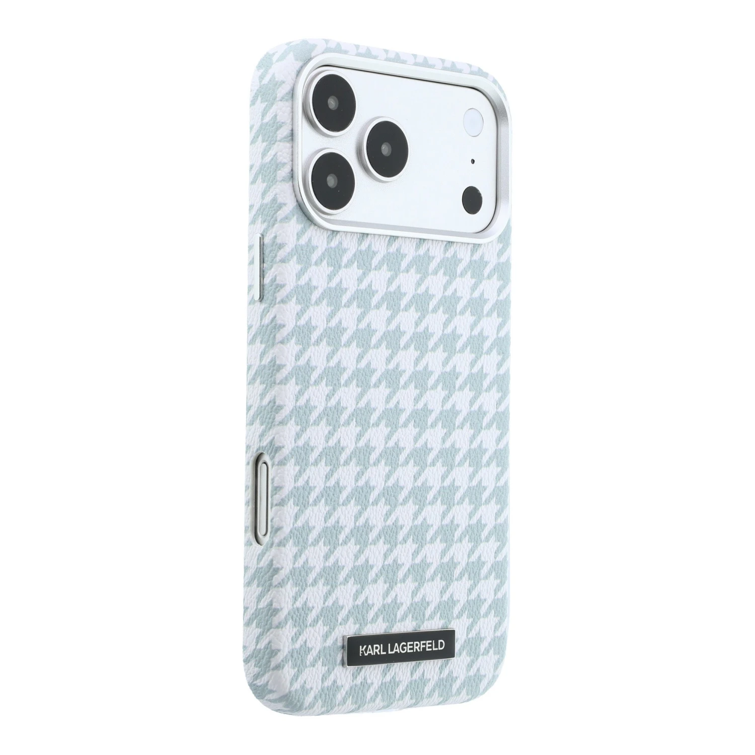 Karl Lagerfeld PU Houndstooth Resin Plate MagSafe Zadní Kryt pro iPhone 17 Pro Max Blue