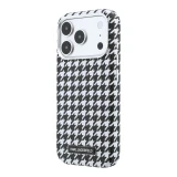 Karl Lagerfeld PU Houndstooth Resin Plate MagSafe Zadní Kryt pro iPhone 17 Pro Black