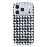 Karl Lagerfeld PU Houndstooth Resin Plate MagSafe Zadní Kryt pro iPhone 17 Pro Black