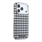 Karl Lagerfeld PU Houndstooth Resin Plate MagSafe Zadní Kryt pro iPhone 17 Pro Black